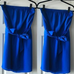 Express Royal Blue Strapless Dress